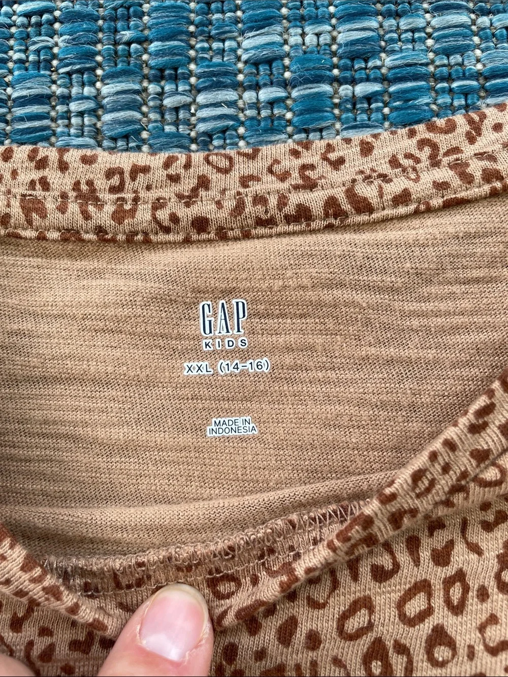 GAP Tan Leopard Print Long Sleeve Top